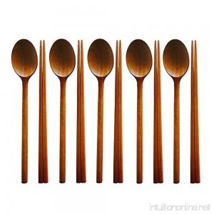 STAR-TOP Handmade Jujube Tree Wooden Korean dinnerware combinations Utensil Spoons and Chopsticks - B07BHLY7GJ